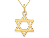 14K Yellow Gold Star Of David Pendant Necklace with Chain